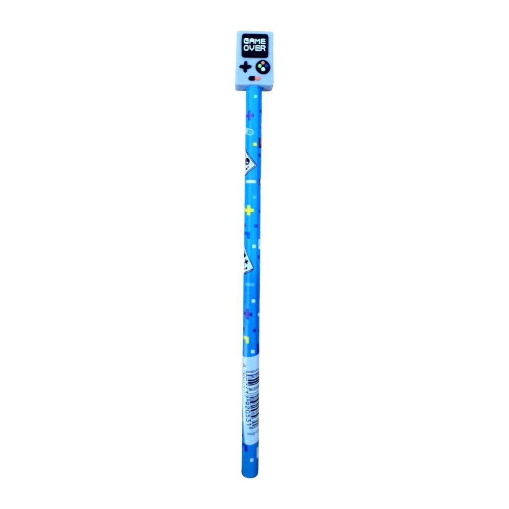 lápis gamer game over tnt cor azul