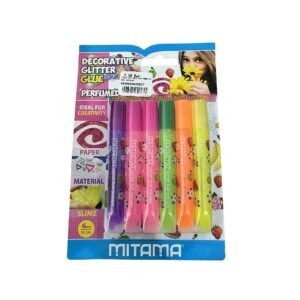Cola Glitter Perfumada Mitama com 6 cores de 10,5 ml para trabalhos criativos