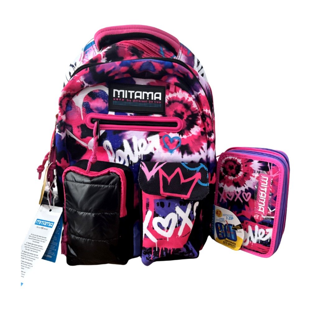 Kit Mitama Girl Bag com mochila estojo e material escolar
