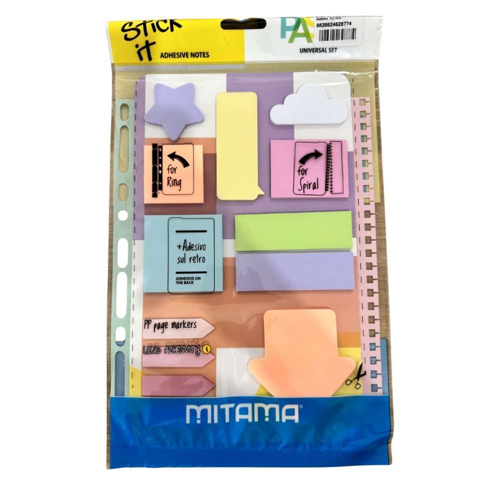 Notas Adesivas Mitama Stick It em cores vivas para planner caderno e material escolar