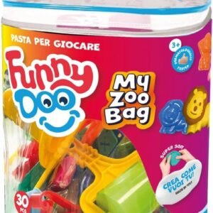 Pasta de modelar animais Mitama Funny Doo My Zoo Bag com 30 peças