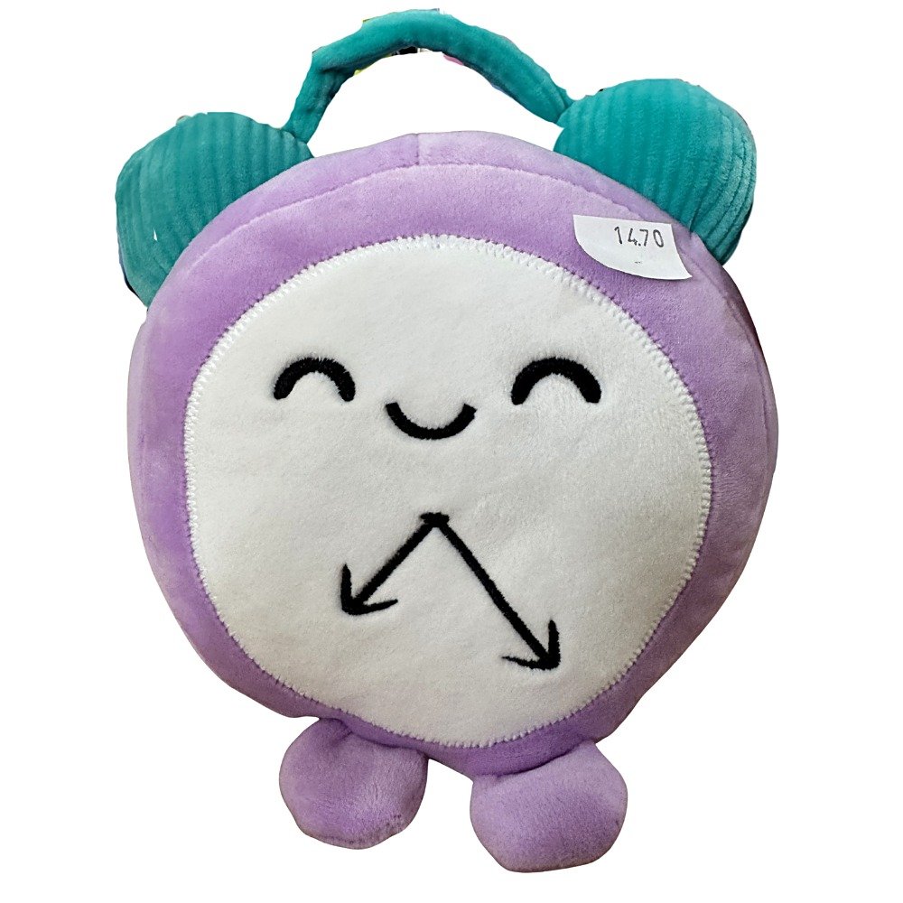 Peluche almofada lilás com alça e orelhinhas para presente e decoração
