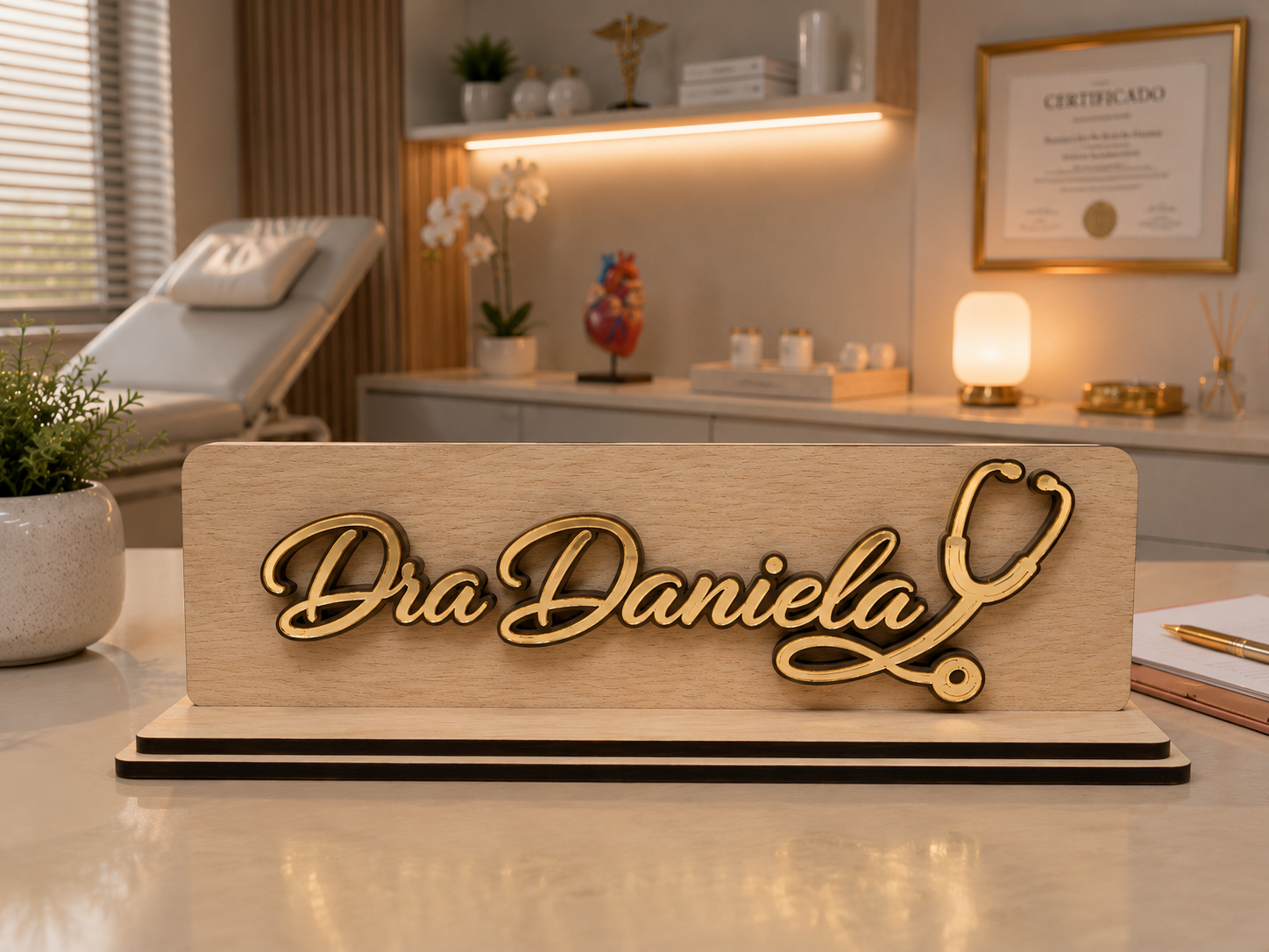 Placa de identificação personalizada profissional de saúde Dra Daniela